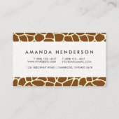 Wildes Giraffen-Muster-Tierdruck Visitenkarte (Rückseite)