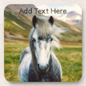 Wildes graues Pferd in den Bergen Getränkeuntersetzer (Vorderseite)