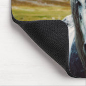 Wildes graues Pferd in den Bergen Mousepad (Ecke)