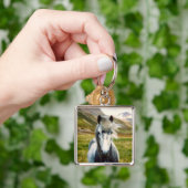 Wildes graues Pferd in den Bergen Schlüsselanhänger (Hand)