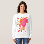 Wildes Herz Abstrakte Wearable Art Sweatshirt (Vorne ganz)