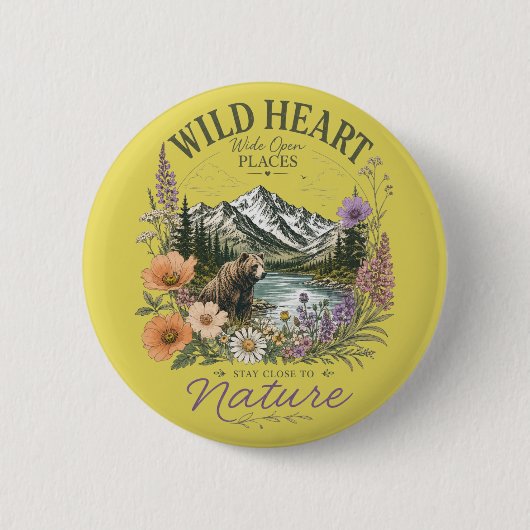 Wildes Herz Weite Orte Bärenberg Wildblume Button (Vorderseite)