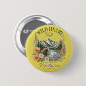 Wildes Herz Weite Orte Bärenberg Wildblume Button (Vorne & Hinten)