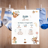 Wildes Jahr Eins Meilensteine Poster mit Zootieren