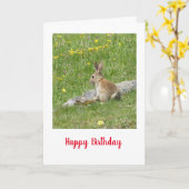 Wildes Kaninchen Geburtskarte Karte (Gelbe Blume)