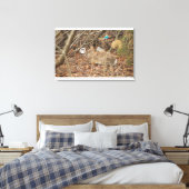 Wildes Kaninchen in Unterbürste Leinwanddruck (Insitu (Schlafzimmer))