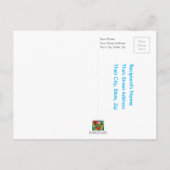 [Wildes Kaninchen] Niedlicher Hasen im Garten. Postkarte (Rückseite)