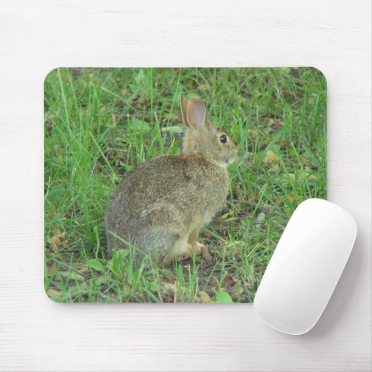Wildes Kaninchen-Stillstehen Mousepad (Mit Mouse)