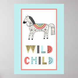 Wildes Kind Scandia Horse Kinderzimmer Poster
