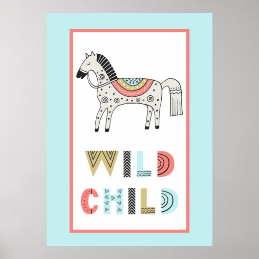 Wildes Kind Scandia Horse Kinderzimmer Poster (Vorne)