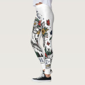 Wildes Kind Wolf Blumenkrone Dolch Tattoo Flash F Leggings (Links)