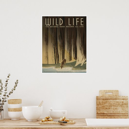Wildes Leben: National Parkservice Poster (Küche)