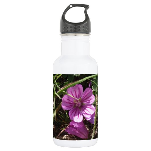 Wildes lila Cranesbill Trinkflasche (Vorderseite)