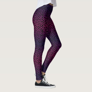 Wildes lila Leopard-Druck-Pelz-Muster Leggings