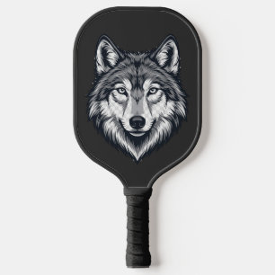 Wildes Lone-Wolf-Kopf-Grafik-Pickleball-Schläger Pickleball Schläger