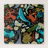 Wildes Meeresleben: farbenfroh Vintag. Puzzle (Horizontal)