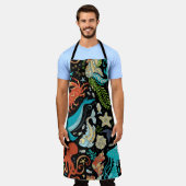 Wildes Meeresleben: farbenfroh Vintag. Schürze (Getragen)