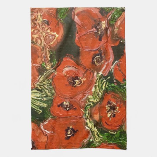 Wildes Mohnblumenteetuch Handtuch (Vertikal)