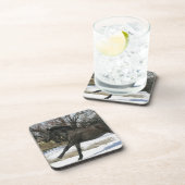 Wildes Mustang-Pferd im Schnee 2 Untersetzer (Rechte Seite)