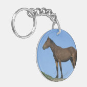 Wildes Mustang-Pferd Schlüsselanhänger (Vorderseite links)