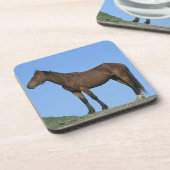 Wildes Mustang-Pferd Untersetzer (Linke Seite)