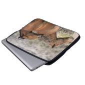 Wildes Mustang-Pferdeberühren Laptopschutzhülle (Vorne Knopf)