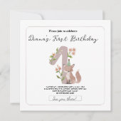 wildes Party, 1. Geburtstag, Waldtiere, Fohlen Einladung (Vorderseite)