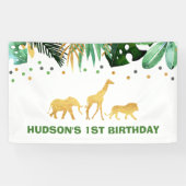 Wildes Party-Fahnen-Dschungel-Tier-Party Banner (Horizontal)