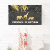 Wildes Party-Fahnen-Dschungel-Tier-Party Banner (Insitu)