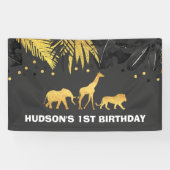 Wildes Party-Fahnen-Dschungel-Tier-Party Banner (Horizontal)