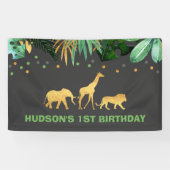 Wildes Party-Fahnen-Dschungel-Tier-Party Banner (Horizontal)