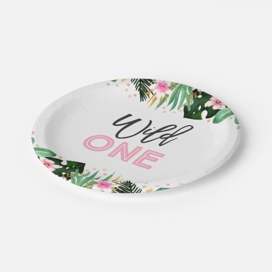 Wildes Party-Papierplatten-Dschungel-Tier-Party Pappteller (Schrägansicht)