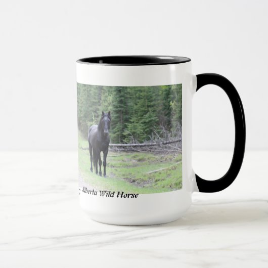 Wildes Pferd 2 "schwarze Schönheits-" Albertas Tasse (Rechts)