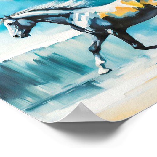 Wildes Pferd am Ufer Poster (Ecke)