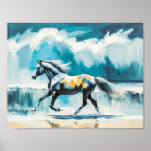 Wildes Pferd am Ufer Poster (Vorne)