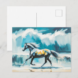 Wildes Pferd am Ufer Postkarte