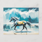 Wildes Pferd am Ufer Postkarte (Vorderseite)