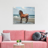 Wildes Pferd auf der Beach Leinwand drucken (Insitu (Wohnzimmer))
