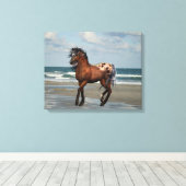 Wildes Pferd auf der Beach Leinwand drucken (Insitu (Holzboden))
