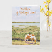 Wildes Pferd auf der Insel Assateague Karte (Gelbe Blume)