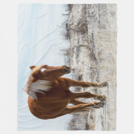 Wildes Pferd auf Dünen Fleecedecke