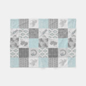 Wildes Pferd BoHo Fleece Blanket - Aqua/Gray (Vorderseite (Horizontal))