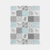 Wildes Pferd BoHo Fleece Blanket - Aqua/Gray (Vorderseite)