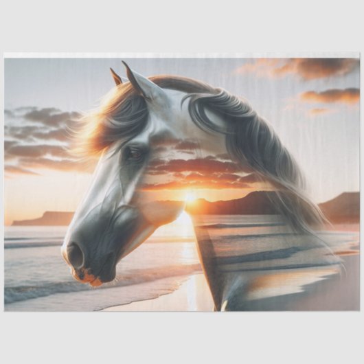 Wildes Pferd Chincoteague Island Decoupage Paper Seidenpapier (Vorderseite)