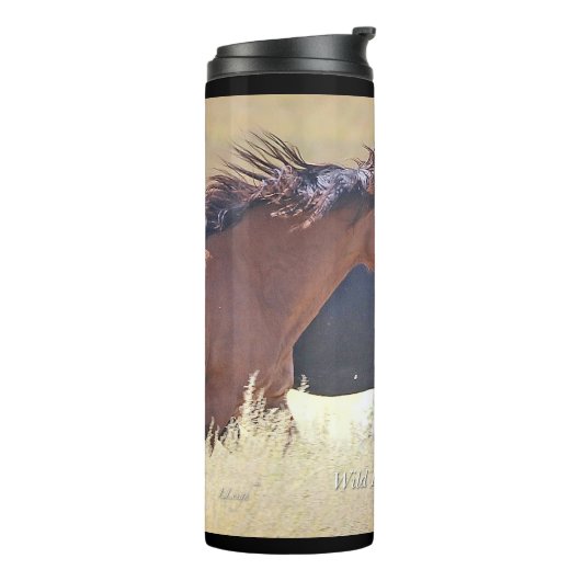 Wildes Pferd Donunder thermische Tasse (Nach links gedreht)