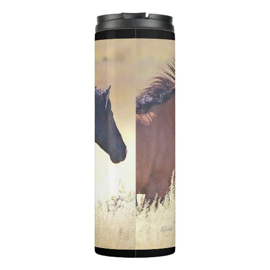 Wildes Pferd Donunder thermische Tasse (Rückseite)