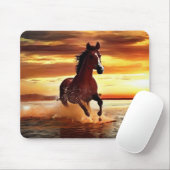 Wildes Pferd durch Surfen galoppieren Mousepad (Mit Mouse)