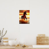 Wildes Pferd durch Surfen galoppieren Poster (Küche)