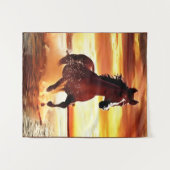 Wildes Pferd durch Surfen galoppieren Wandteppich (Vorderseite (Horizontal))