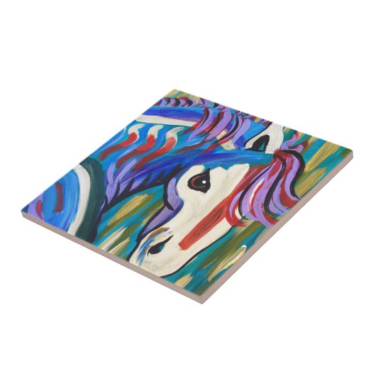 Wildes Pferd Fliese (Seite)